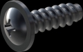 screw for plastic: Screw STS-plus KN6031 4.5x14 - H2 steel, hardened 10.9 Zinc-Nickel-plated,  baked, passivated black/ Cr-VI-free, sealed, 720 h until Fe-Corrosion
