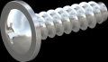 screw for plastic: Screw STS-plus KN6031 4.5x16 - H2 steel, hardened 10.9 zinc-plated 5-7 ?m, baked, blue / transparent passivated