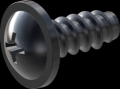 screw for plastic: Screw STS-plus KN6031 5x12 - H2 steel, hardened 10.9 Zinc-Nickel-plated,  baked, passivated black/ Cr-VI-free, sealed, 720 h until Fe-Corrosion