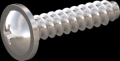 screw for plastic: Screw STS-plus KN6031 5x22 - H2 stainless-steel, A2 - 1.4567 Bright-pickled and passivated
