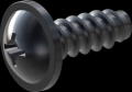 screw for plastic: Screw STS-plus KN6031 6x16 - H3 steel, hardened 10.9 Zinc-Nickel-plated,  baked, passivated black/ Cr-VI-free, sealed, 720 h until Fe-Corrosion