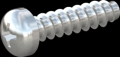 screw for plastic: Screw STS-plus KN6032 2x8 - H1 steel, hardened 10.9 zinc-plated 5-7 ?m, baked, blue / transparent passivated