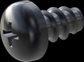 screw for plastic: Screw STS-plus KN6032 3x5 - H1 steel, hardened 10.9 Zinc-Nickel-plated,  baked, passivated black/ Cr-VI-free, sealed, 720 h until Fe-Corrosion