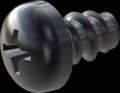 screw for plastic: Screw STS-plus KN6032 4x6 - H2 steel, hardened 10.9 Zinc-Nickel-plated,  baked, passivated black/ Cr-VI-free, sealed, 720 h until Fe-Corrosion