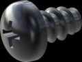 screw for plastic: Screw STS-plus KN6032 5x8 - H2 steel, hardened 10.9 Zinc-Nickel-plated,  baked, passivated black/ Cr-VI-free, sealed, 720 h until Fe-Corrosion