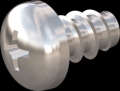 screw for plastic: Screw STS-plus KN6032 5x8 - H2 stainless-steel, A2 - 1.4567 Bright-pickled and passivated