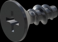 screw for plastic: Screw STS-plus KN6033 2x5 - H1 steel, hardened 10.9 Zinc-Nickel-plated,  baked, passivated black/ Cr-VI-free, sealed, 720 h until Fe-Corrosion