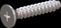 screw for plastic: Screw STS-plus KN6033 3x16 - H1 stainless-steel, A2 - 1.4567 Bright-pickled and passivated