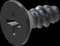 screw for plastic: Screw STS-plus KN6033 3.5x8 - H2 steel, hardened 10.9 Zinc-Nickel-plated,  baked, passivated black/ Cr-VI-free, sealed, 720 h until Fe-Corrosion