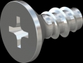 screw for plastic: Screw STS-plus KN6033 3.5x8 - H2 steel, hardened 10.9 zinc-plated 5-7 ?m, baked, blue / transparent passivated