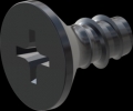 screw for plastic: Screw STS-plus KN6033 4x8 - H2 steel, hardened 10.9 Zinc-Nickel-plated,  baked, passivated black/ Cr-VI-free, sealed, 720 h until Fe-Corrosion