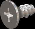 screw for plastic: Screw STS-plus KN6033 4x8 - H2 stainless-steel, A2 - 1.4567 Bright-pickled and passivated