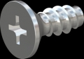 screw for plastic: Screw STS-plus KN6033 4x10 - H2 steel, hardened 10.9 zinc-plated 5-7 ?m, baked, blue / transparent passivated