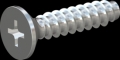screw for plastic: Screw STS-plus KN6033 4x18 - H2 steel, hardened 10.9 zinc-plated 5-7 ?m, baked, blue / transparent passivated