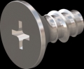 screw for plastic: Screw STS-plus KN6033 5x10 - H2 stainless-steel, A2 - 1.4567 Bright-pickled and passivated
