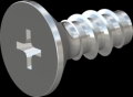 screw for plastic: Screw STS-plus KN6033 5x12 - H2 steel, hardened 10.9 zinc-plated 5-7 ?m, baked, blue / transparent passivated