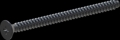 screw for plastic: Screw STS-plus KN6033 5x70 - H2 steel, hardened 10.9 Zinc-Nickel-plated,  baked, passivated black/ Cr-VI-free, sealed, 720 h until Fe-Corrosion