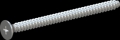 screw for plastic: Screw STS-plus KN6033 5x70 - H2 steel, hardened 10.9 zinc-plated 5-7 ?m, baked, blue / transparent passivated