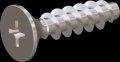 screw for plastic: Screw STS KN1033-Neu 2.5x10 - H1 stainless-steel, A2 - 1.4567 Bright-pickled and passivated