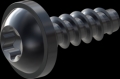 screw for plastic: Screw STS-plus KN6038 1.4x4 - T5 steel, hardened 10.9 Zinc-Nickel-plated,  baked, passivated black/ Cr-VI-free, sealed, 720 h until Fe-Corrosion