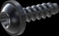 screw for plastic: Screw STS-plus KN6038 1.4x4.5 - T5 steel, hardened 10.9 Zinc-Nickel-plated,  baked, passivated black/ Cr-VI-free, sealed, 720 h until Fe-Corrosion