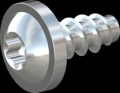 screw for plastic: Screw STS-plus KN6038 1.6x3.5 - T5 steel, hardened 10.9 zinc-plated 5-7 ?m, baked, blue / transparent passivated
