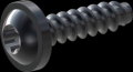 screw for plastic: Screw STS-plus KN6038 1.6x6 - T5 steel, hardened 10.9 Zinc-Nickel-plated,  baked, passivated black/ Cr-VI-free, sealed, 720 h until Fe-Corrosion