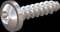 screw for plastic: Screw STS-plus KN6038 1.6x6 - T5 stainless-steel, A2 - 1.4567 Bright-pickled and passivated