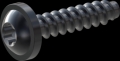 screw for plastic: Screw STS-plus KN6038 1.6x7 - T5 steel, hardened 10.9 Zinc-Nickel-plated,  baked, passivated black/ Cr-VI-free, sealed, 720 h until Fe-Corrosion