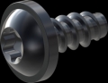 screw for plastic: Screw STS-plus KN6038 1.8x4 - T6 steel, hardened 10.9 Zinc-Nickel-plated,  baked, passivated black/ Cr-VI-free, sealed, 720 h until Fe-Corrosion