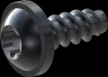screw for plastic: Screw STS-plus KN6038 1.8x4.5 - T6 steel, hardened 10.9 Zinc-Nickel-plated,  baked, passivated black/ Cr-VI-free, sealed, 720 h until Fe-Corrosion