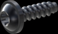 screw for plastic: Screw STS-plus KN6038 1.8x6 - T6 steel, hardened 10.9 Zinc-Nickel-plated,  baked, passivated black/ Cr-VI-free, sealed, 720 h until Fe-Corrosion