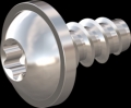 screw for plastic: Screw STS-plus KN6038 2x4 - T6 stainless-steel, A2 - 1.4567 Bright-pickled and passivated