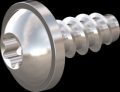 screw for plastic: Screw STS-plus KN6038 2x4.5 - T6 stainless-steel, A2 - 1.4567 Bright-pickled and passivated