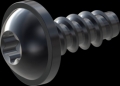 screw for plastic: Screw STS-plus KN6038 2x5 - T6 steel, hardened 10.9 Zinc-Nickel-plated,  baked, passivated black/ Cr-VI-free, sealed, 720 h until Fe-Corrosion
