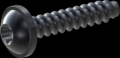 screw for plastic: Screw STS-plus KN6038 2x10 - T6 steel, hardened 10.9 Zinc-Nickel-plated,  baked, passivated black/ Cr-VI-free, sealed, 720 h until Fe-Corrosion