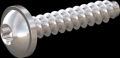 screw for plastic: Screw STS-plus KN6038 2x10 - T6 stainless-steel, A2 - 1.4567 Bright-pickled and passivated