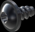 screw for plastic: Screw STS-plus KN6038 2.2x4 - T6 steel, hardened 10.9 Zinc-Nickel-plated,  baked, passivated black/ Cr-VI-free, sealed, 720 h until Fe-Corrosion