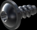 screw for plastic: Screw STS-plus KN6038 2.2x4.5 - T6 steel, hardened 10.9 Zinc-Nickel-plated,  baked, passivated black/ Cr-VI-free, sealed, 720 h until Fe-Corrosion