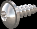 screw for plastic: Screw STS-plus KN6038 2.2x5 - T6 stainless-steel, A2 - 1.4567 Bright-pickled and passivated