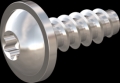 screw for plastic: Screw STS-plus KN6038 2.2x6 - T6 stainless-steel, A2 - 1.4567 Bright-pickled and passivated