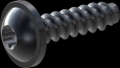 screw for plastic: Screw STS-plus KN6038 2.2x8 - T6 steel, hardened 10.9 Zinc-Nickel-plated,  baked, passivated black/ Cr-VI-free, sealed, 720 h until Fe-Corrosion