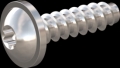 screw for plastic: Screw STS-plus KN6038 2.2x8 - T6 stainless-steel, A2 - 1.4567 Bright-pickled and passivated