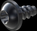 screw for plastic: Screw STS-plus KN6038 2.5x4.5 - T8 steel, hardened 10.9 Zinc-Nickel-plated,  baked, passivated black/ Cr-VI-free, sealed, 720 h until Fe-Corrosion