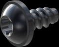 screw for plastic: Screw STS-plus KN6038 2.5x5 - T8 steel, hardened 10.9 Zinc-Nickel-plated,  baked, passivated black/ Cr-VI-free, sealed, 720 h until Fe-Corrosion