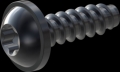 screw for plastic: Screw STS-plus KN6038 2.5x8 - T8 steel, hardened 10.9 Zinc-Nickel-plated,  baked, passivated black/ Cr-VI-free, sealed, 720 h until Fe-Corrosion