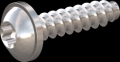 screw for plastic: Screw STS-plus KN6038 2.5x10 - T8 stainless-steel, A2 - 1.4567 Bright-pickled and passivated