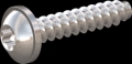 screw for plastic: Screw STS-plus KN6038 2.5x12 - T8 stainless-steel, A2 - 1.4567 Bright-pickled and passivated