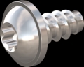 screw for plastic: Screw STS-plus KN6038 3x6 - T10 stainless-steel, A2 - 1.4567 Bright-pickled and passivated