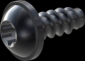 screw for plastic: Screw STS-plus KN6038 3x7 - T10 steel, hardened 10.9 Zinc-Nickel-plated,  baked, passivated black/ Cr-VI-free, sealed, 720 h until Fe-Corrosion